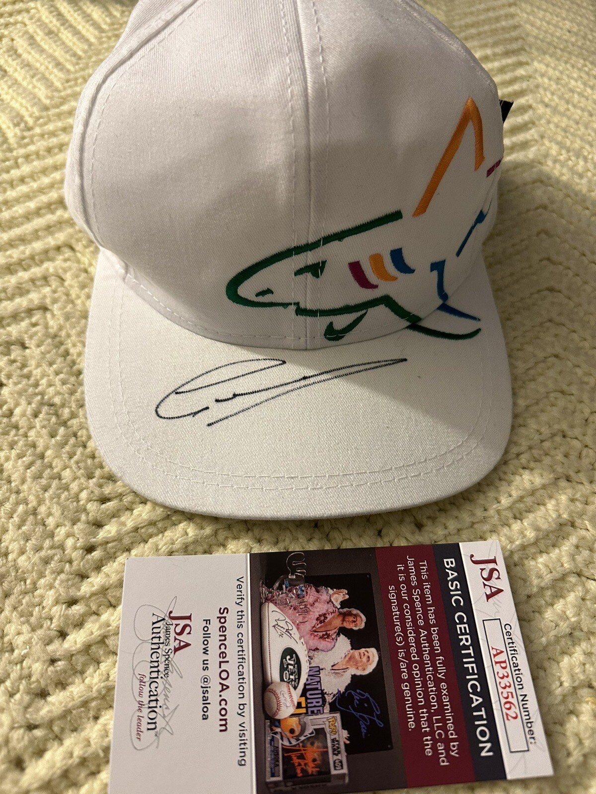 Greg Norman Signed Shark Hat Pga Tour Autographed JSA Authentication COA Rare