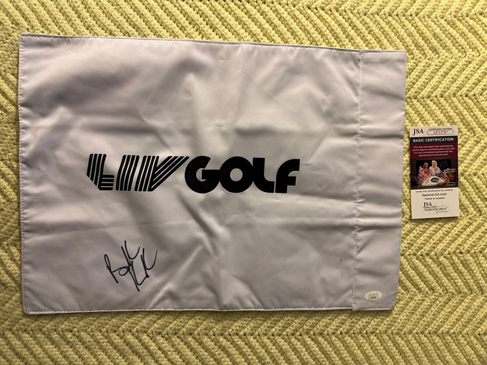 Brooks Koepka SIGNED LIV Golf Flag JSA Authenticated COA Saudi Tour