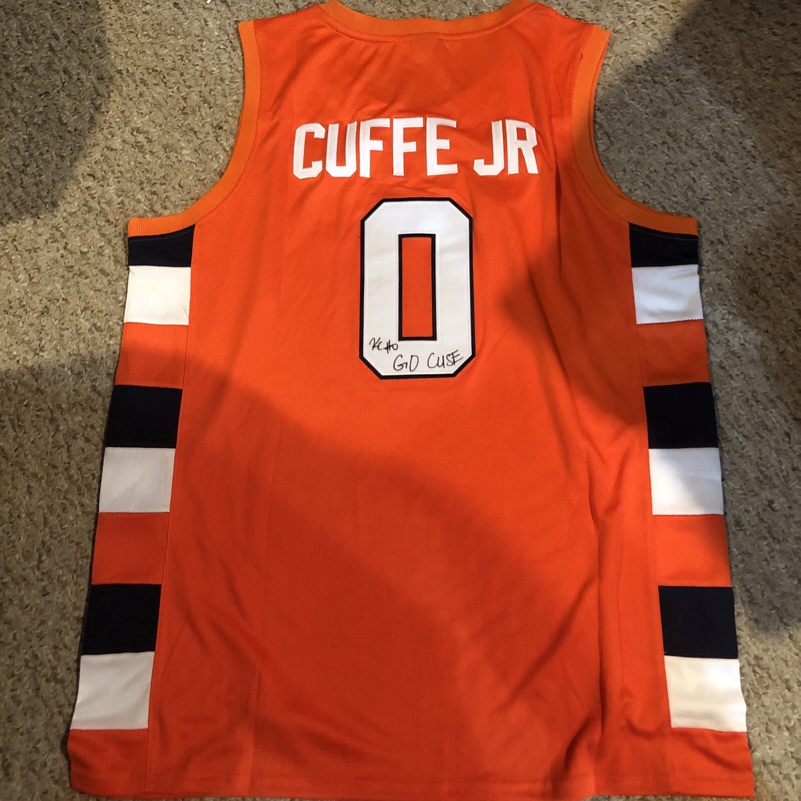 SYRACUSE ORANGE- KYLE CUFFE JR SIGNED AUTOGRAPH JERSEY COA CUSE BASKETBALL COLLECTIBLE MEMORABILIA