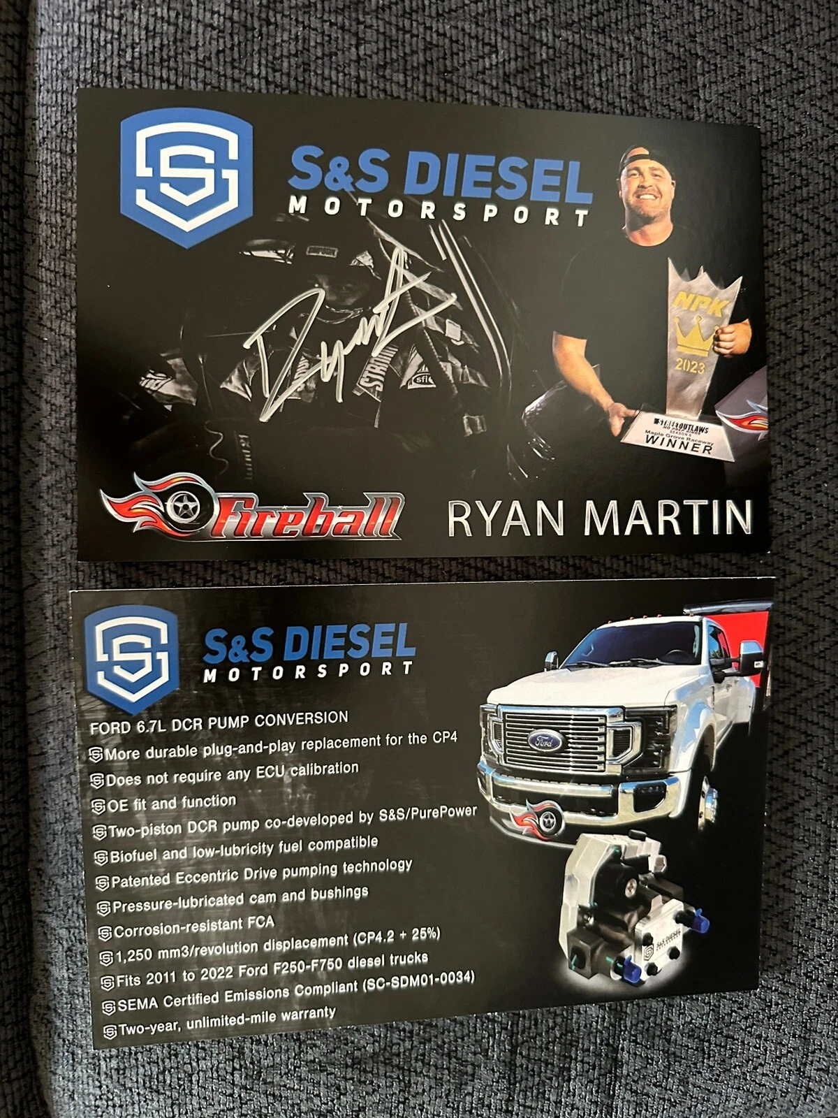 Ryan Martin Signed Street Outlaws Promo Card 2023 PRI Show S & S Diesel