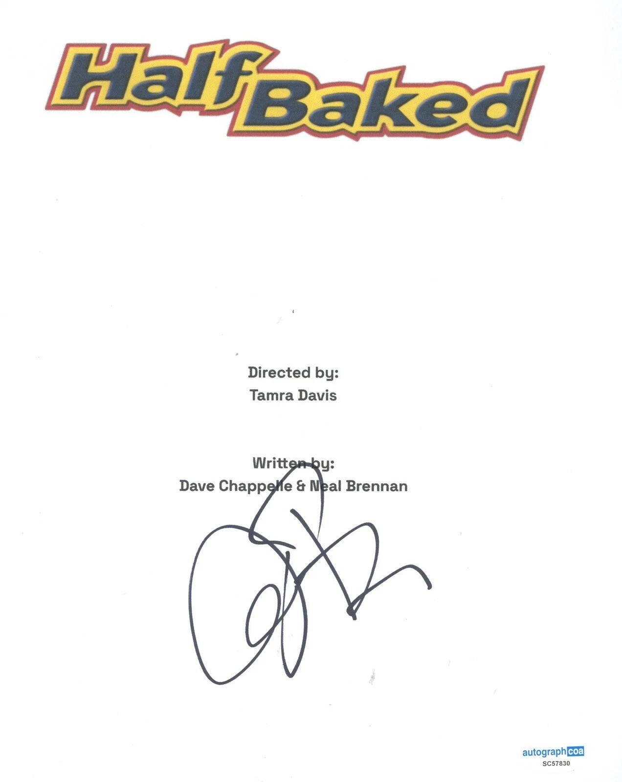 JIM BREUER SIGNED AUTOGRAPH HALF BAKED MOVIE SCRIPT ACOA SNL ACTOR