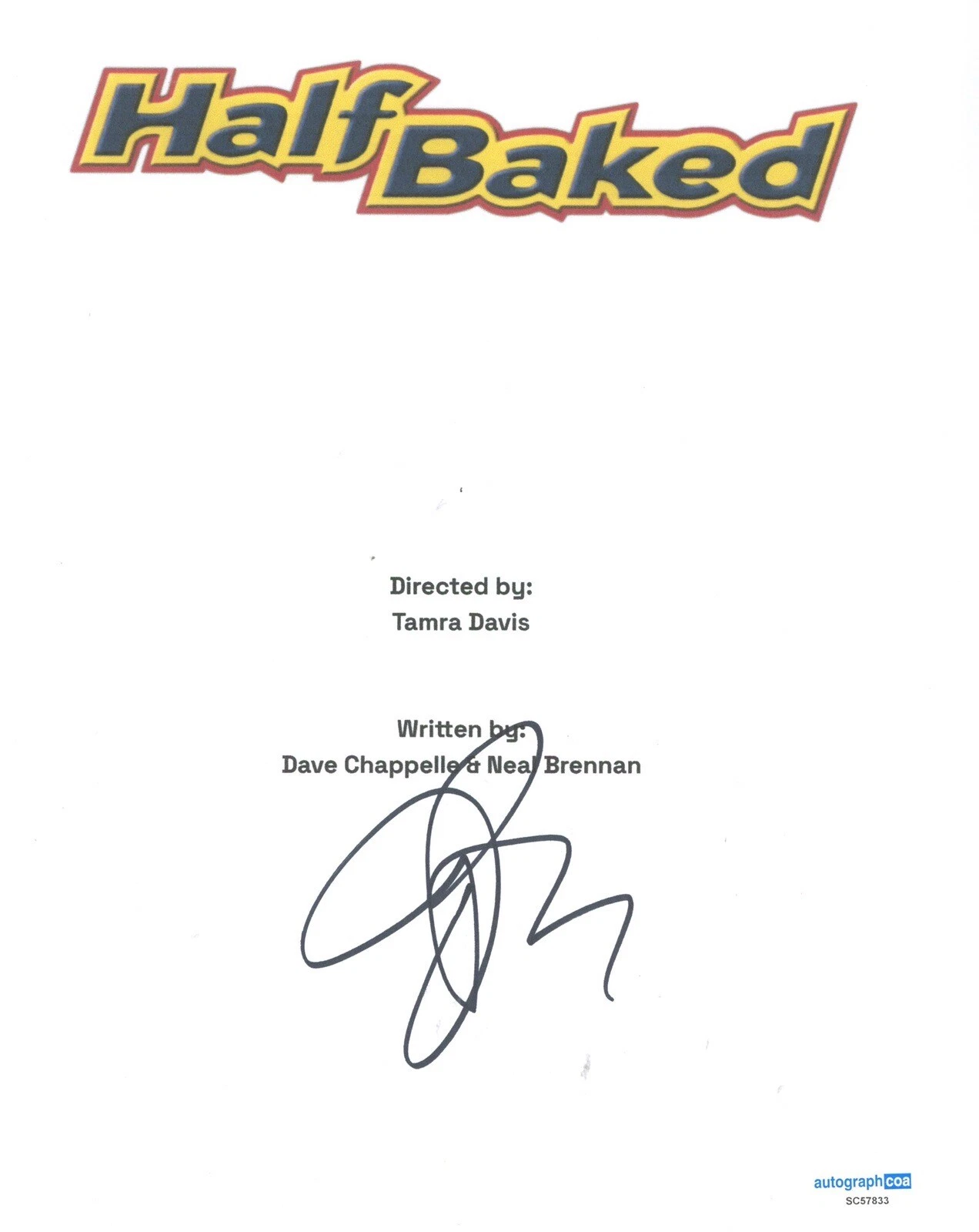 JIM BREUER SIGNED AUTOGRAPH HALF BAKED MOVIE SCRIPT ACOA SNL ACTOR