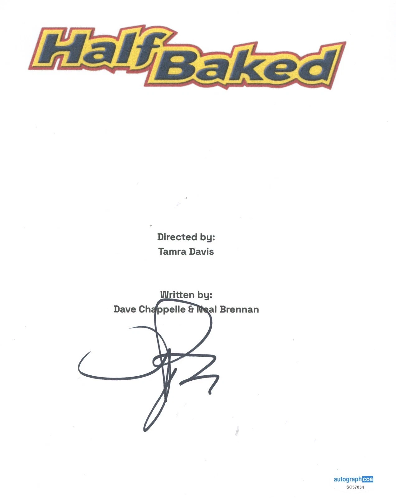 JIM BREUER SIGNED AUTOGRAPH HALF BAKED MOVIE SCRIPT ACOA SNL ACTOR