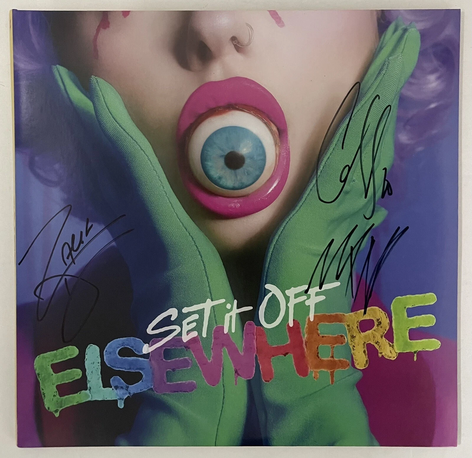 Set It Off Signed Autographed Elsewhere Vinyl By All 3 Members JSA COA