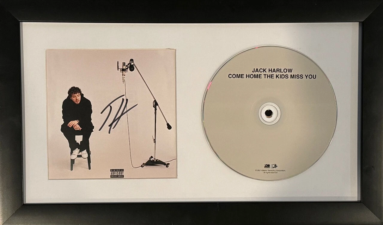 Jack Harlow Signed Autograph Come Home The Kids Miss You CD Framed Beckett COA