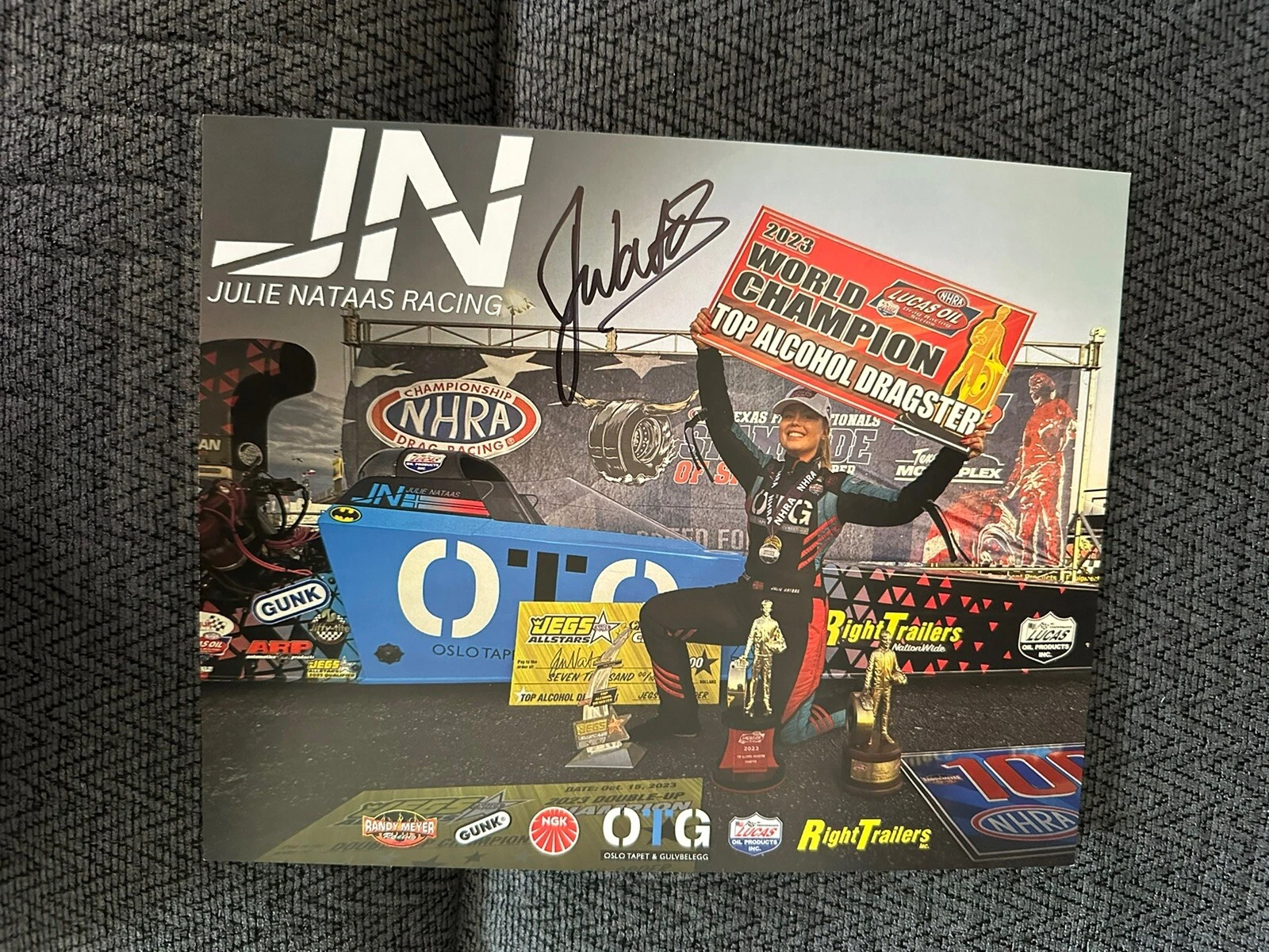 Julie Nataas Signed Promo Hero Card Nhra Drag Racing Autographed 2023 2024