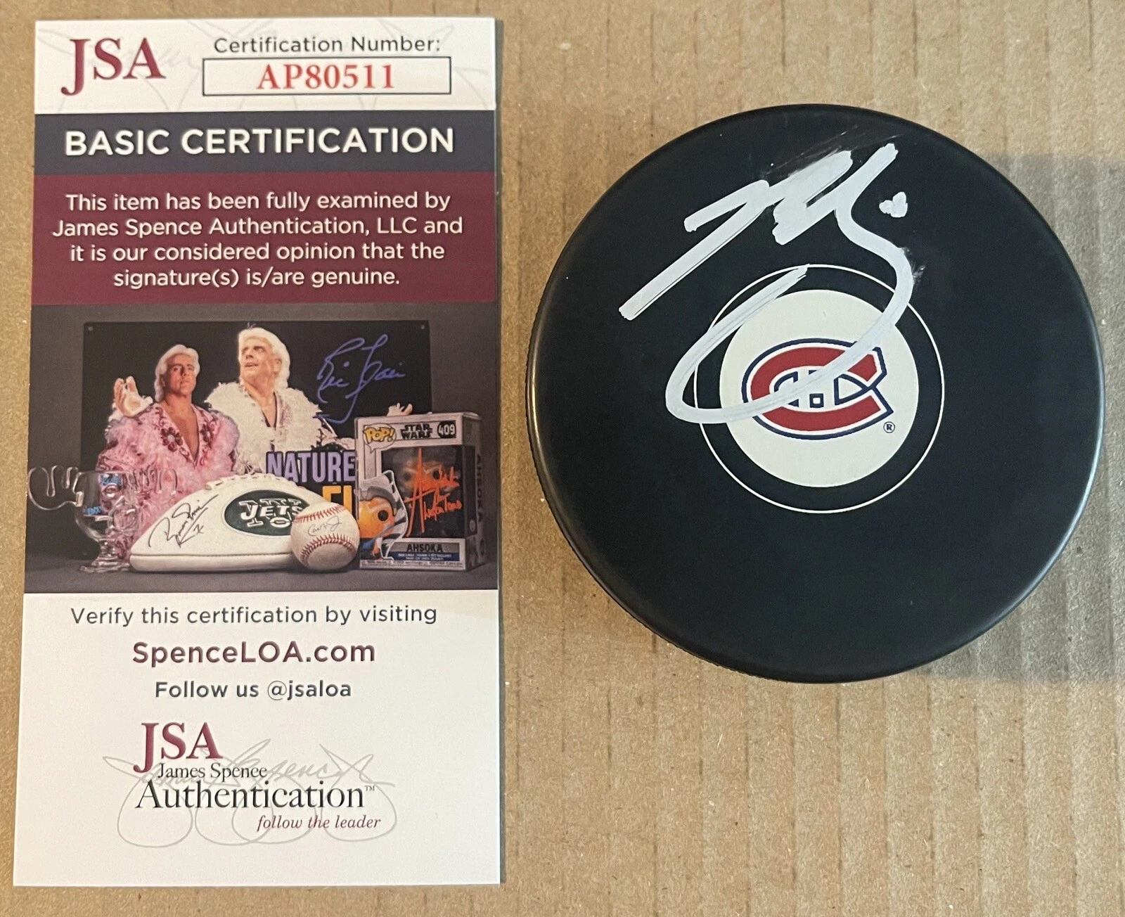 Brendan Gallagher Signed Autographed Montreal Canadiens Logo Puck JSA COA