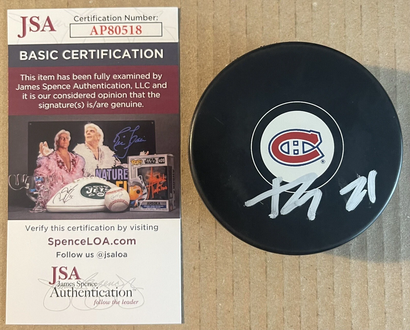 Kaiden Guhle Signed Autographed Montreal Canadiens Logo Puck JSA COA