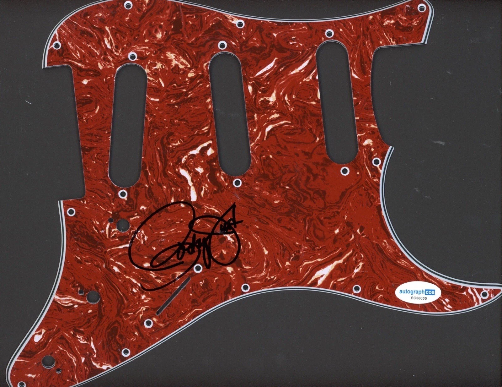 RODNEY JUSTO ATLANTA RHYTHM SECTION SIGNED AUTOGRAPH STRAT PICKGUARD ACOA GUITAR