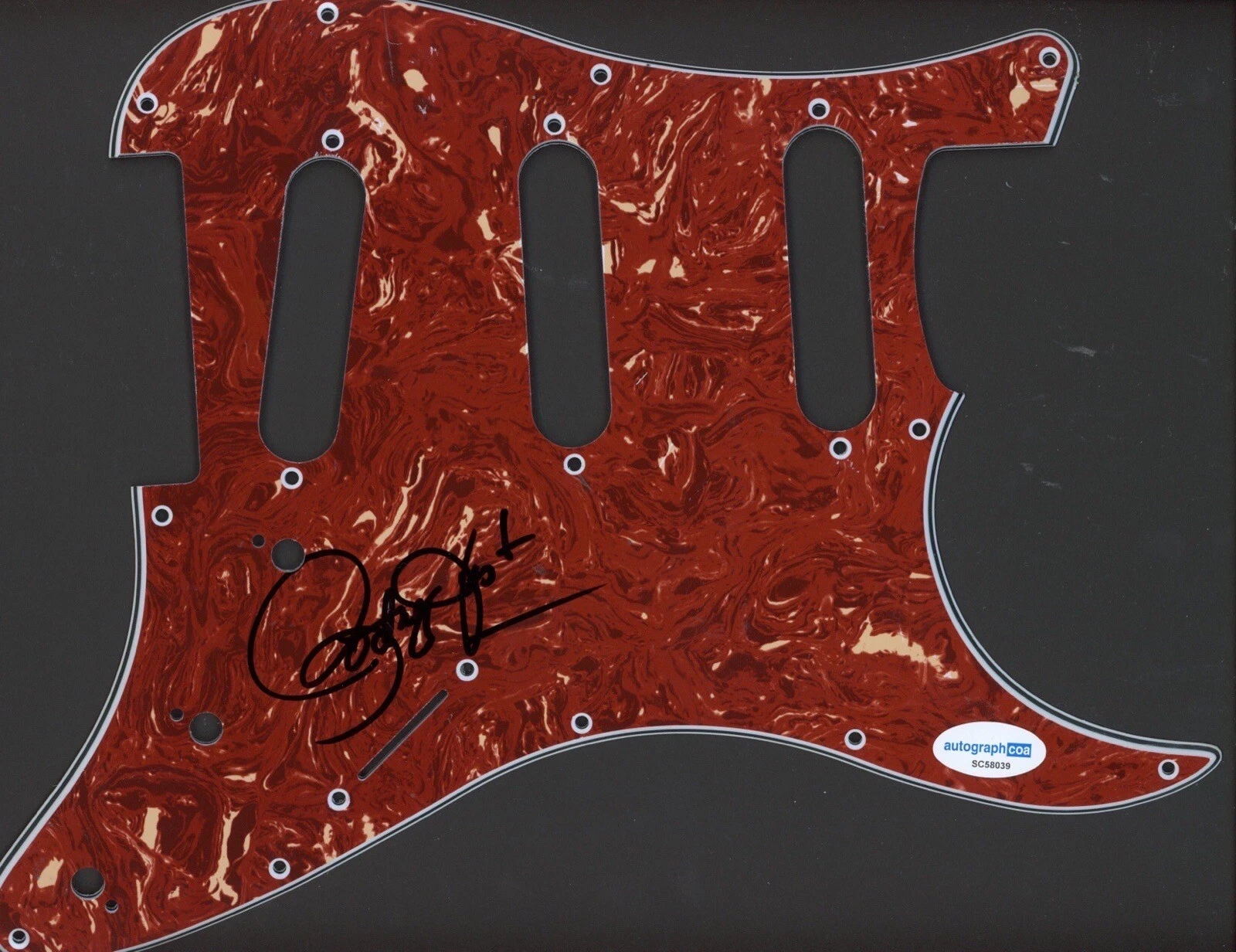 RODNEY JUSTO ATLANTA RHYTHM SECTION SIGNED AUTOGRAPH STRAT PICKGUARD ACOA GUITAR