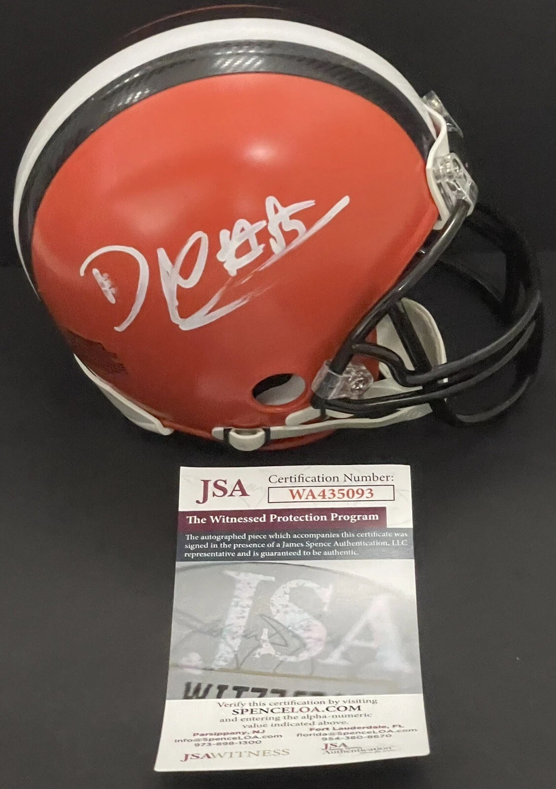 David Njoku Signed Autographed Cleveland Browns Mini Helmet The Chief JSA