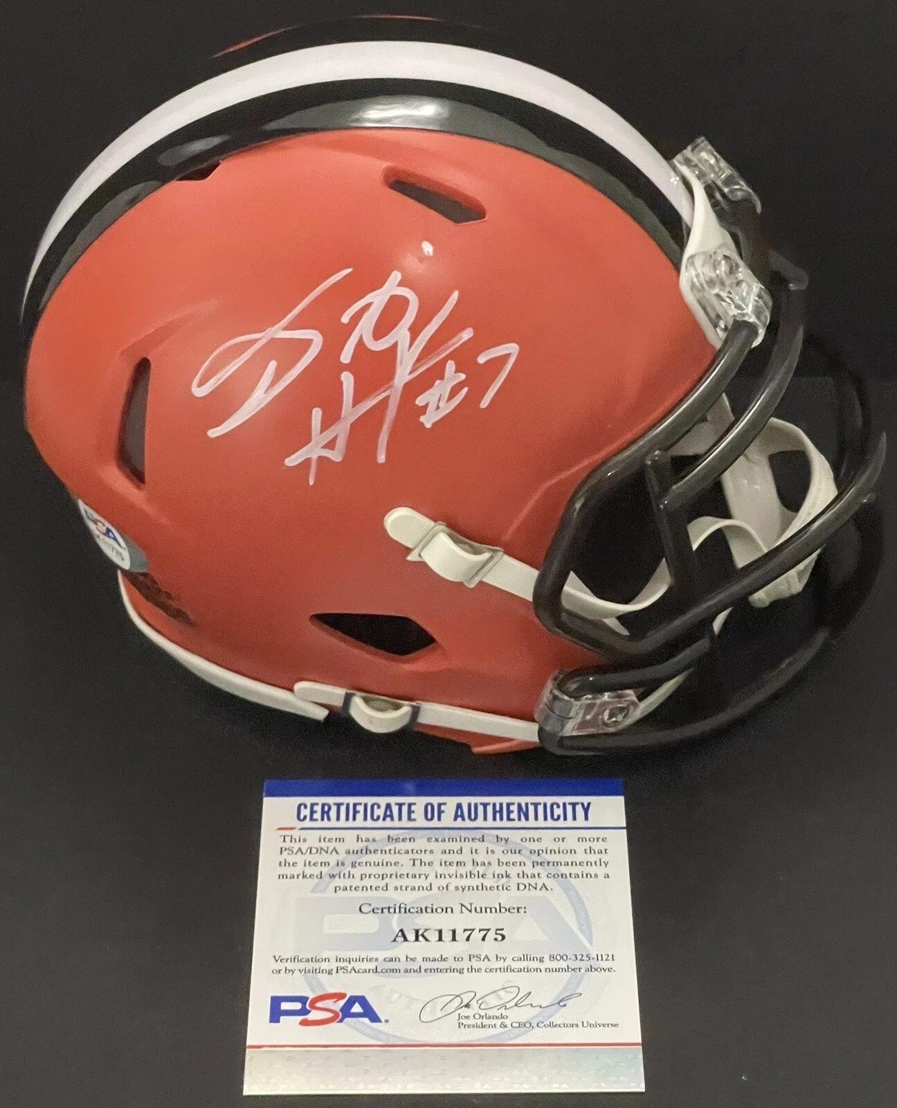 Dustin Hopkins Signed Autographed Cleveland Browns Mini Helmet PSA/DNA COA