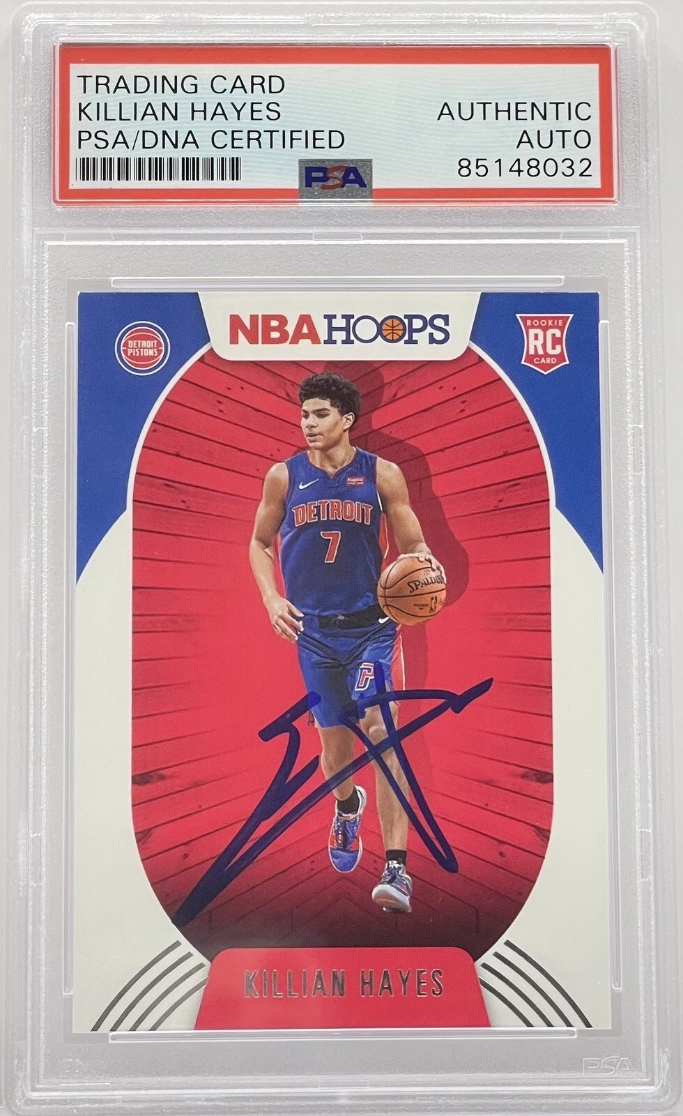 Killian Hayes Signed 2020-21 NBA Hoops Rookie Detroit Pistons PSA/DNA Slabbed