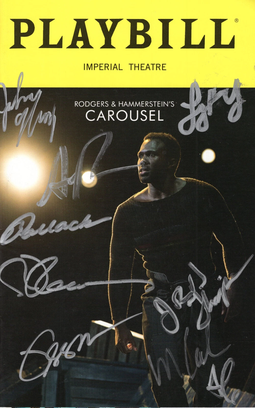 CAROUSEL HAND SIGNED NY CITY PLAYBILL+COA SIGNED ON COVER BY 9 CAST MEMBERS