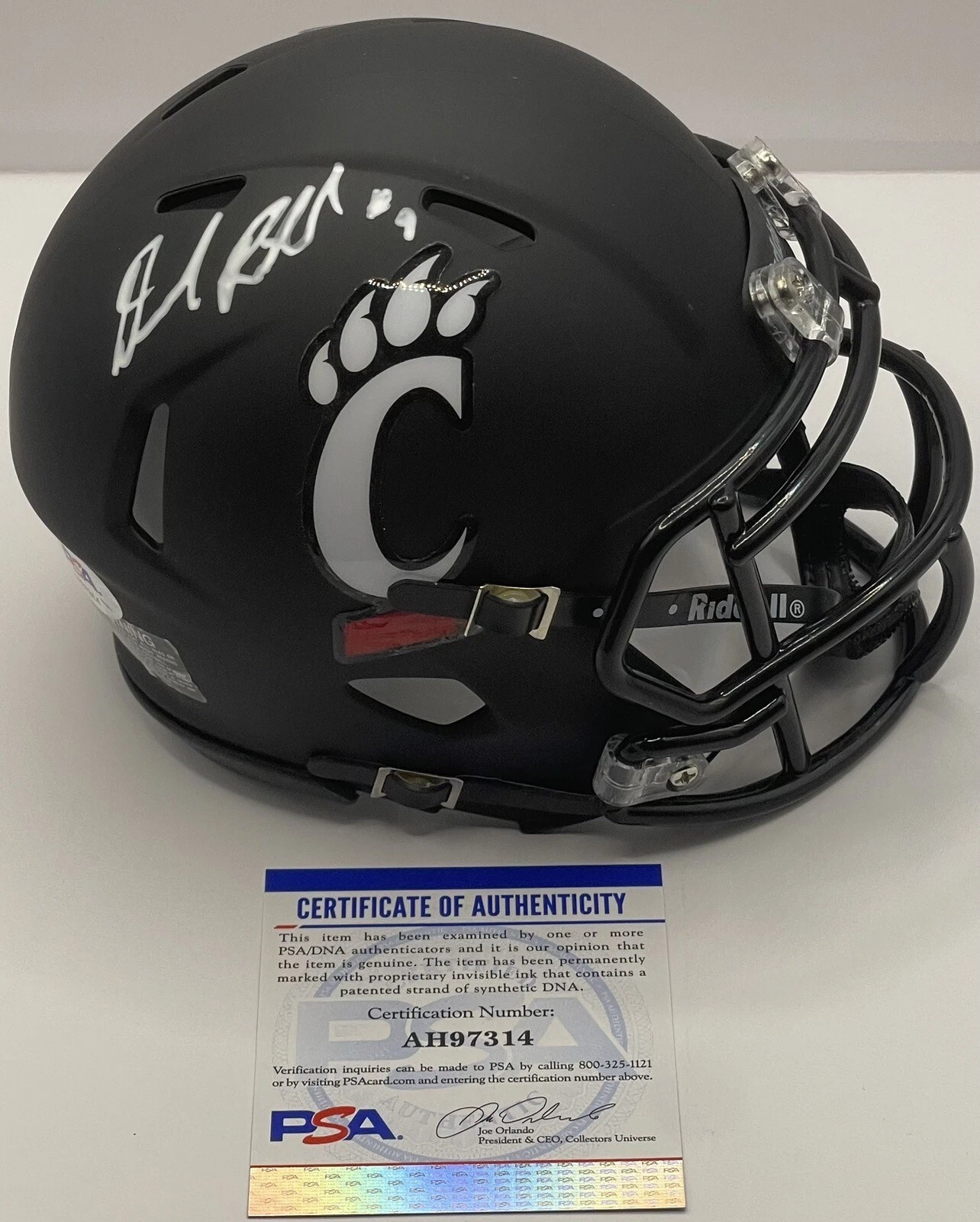 Desmond Ridder Signed Autographed Cincinnati Bearcats Mini Helmet PSA/DNA