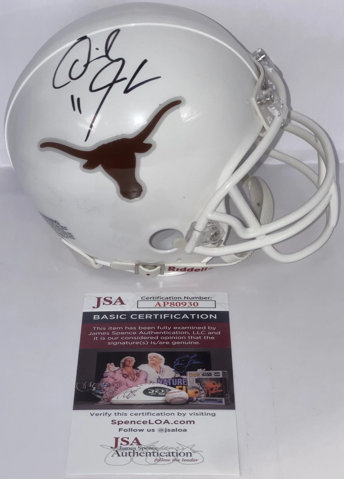Derrick Johnson Signed Autographed Texas Longhorns Mini Helmet JSA COA See Pics