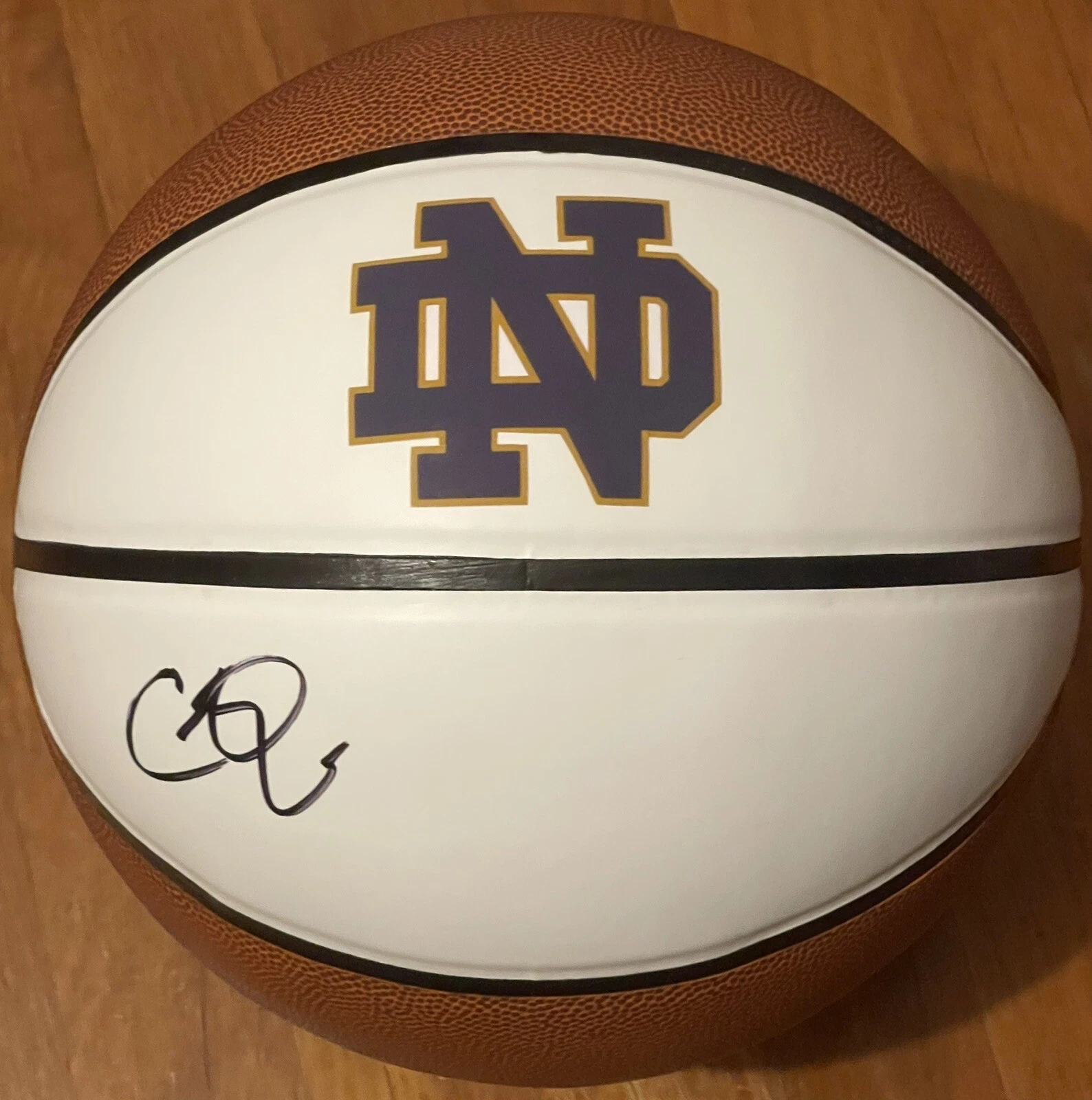 Chris Quinn Signed Autographed Notre Dame Fighting Irish Logo Basketball JSA