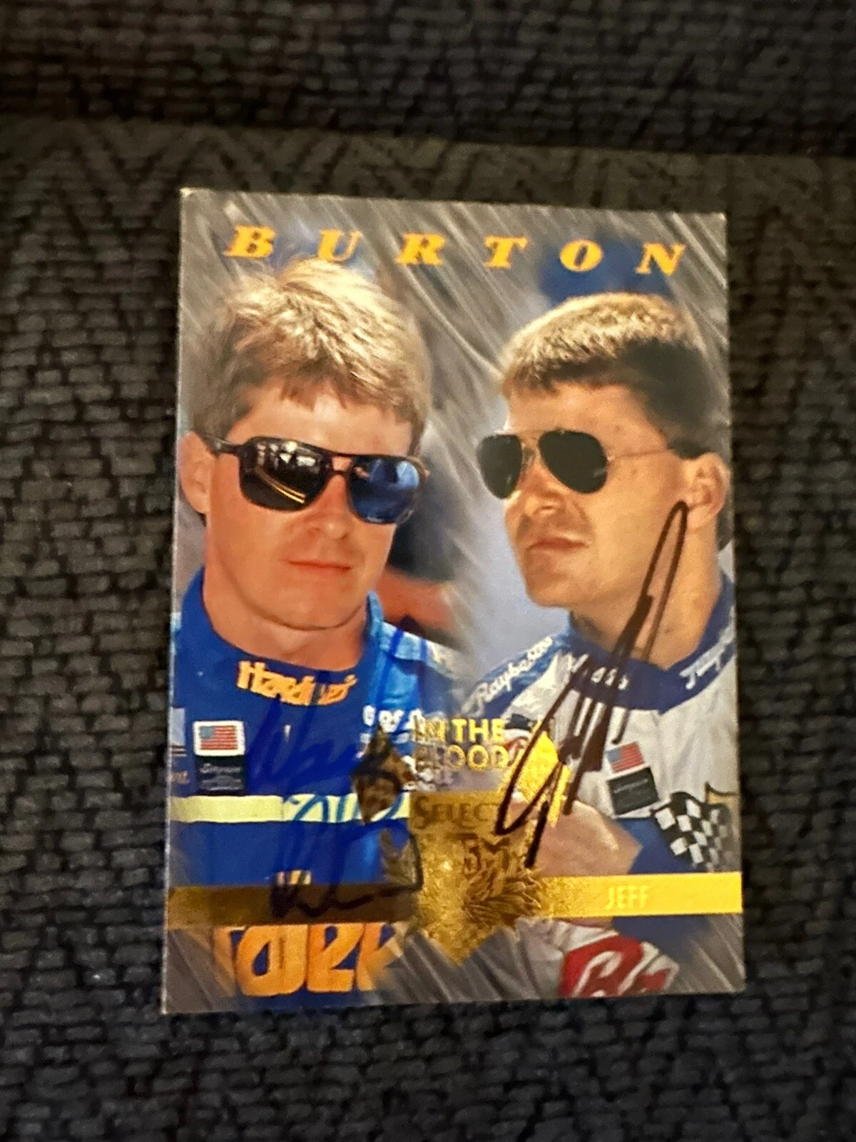 Jeff & Ward Burton signed Trading Card Autographed NASCAR Brothers