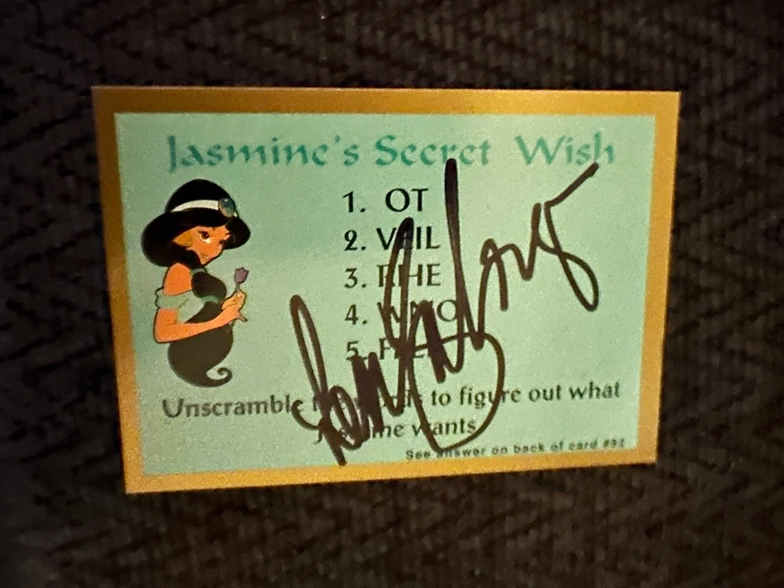 Lea Salonga Signed Trading Card Disney Jasmine Aladdin