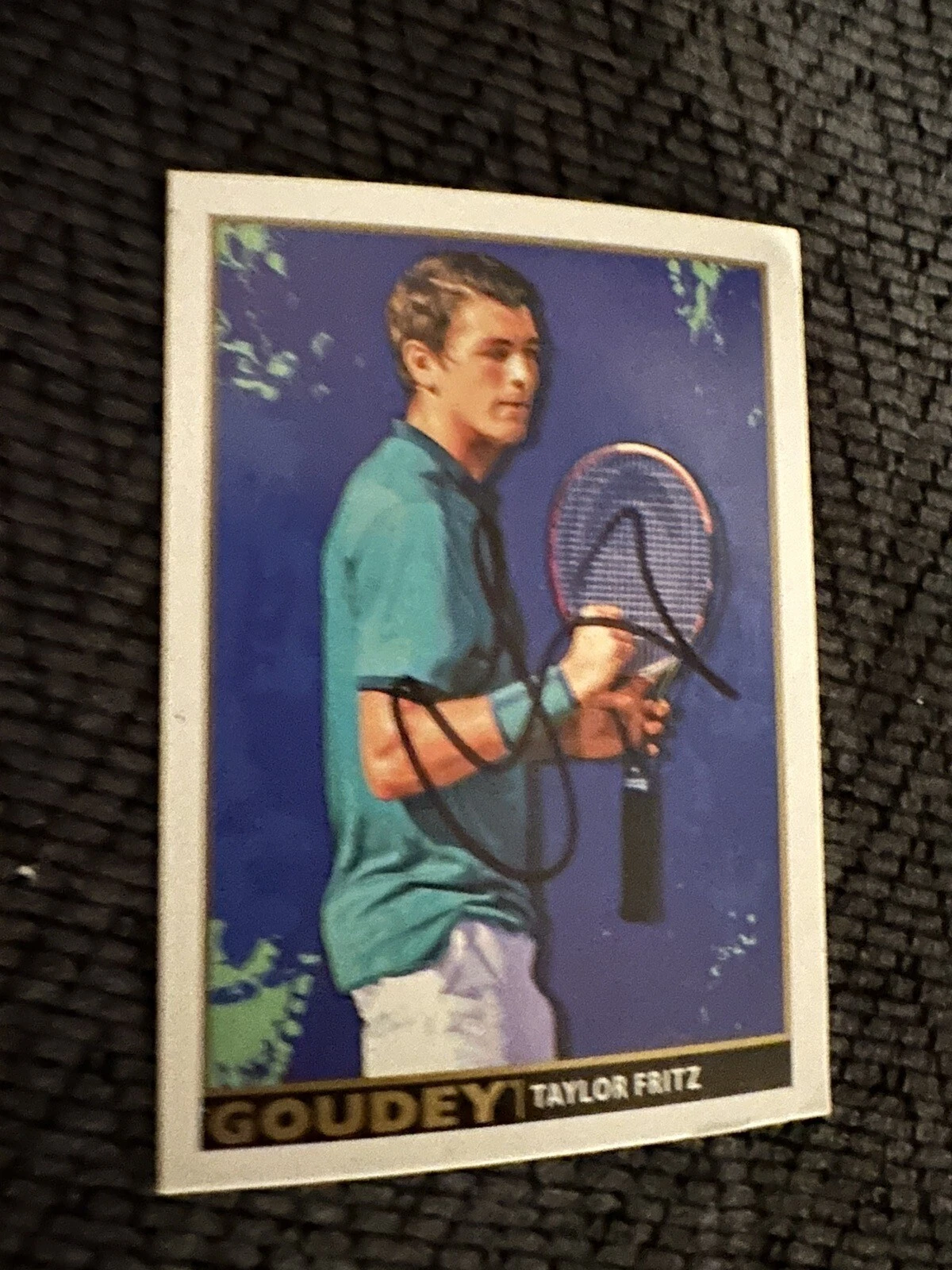 TAYLOR FRITZ SIGNED TRADING CARD GOODWIN AUTOGRAPHED TENNIS GOUDEY COLLECTIBLE MEMORABILIA