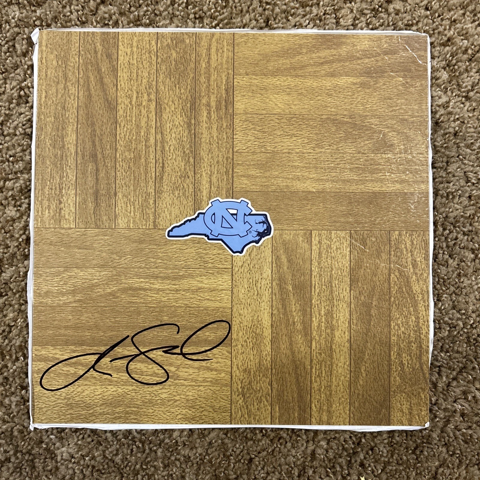 NORTH CAROLINA TAR HEELS- JASON CAPEL SIGNED AUTOGRAPH FLOORBOARD COA LOGO UNC