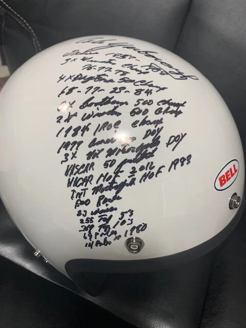 CALE YARBOROUGH SIGNED FULL SIZE BELL RACING HELMET 17 INSCRIPTIONS JSA