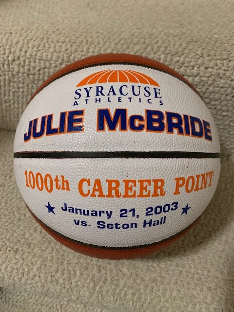 JULIE MCBRIDE 1000 POINT PAINTED GAME BALL SYRACUSE BASKETBALL LEGEND