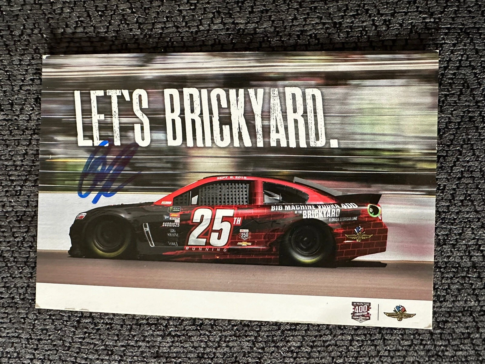 2018 Brickyard 400 Indianapolis Post Card Nascar Signed Brad Keselowski Winner