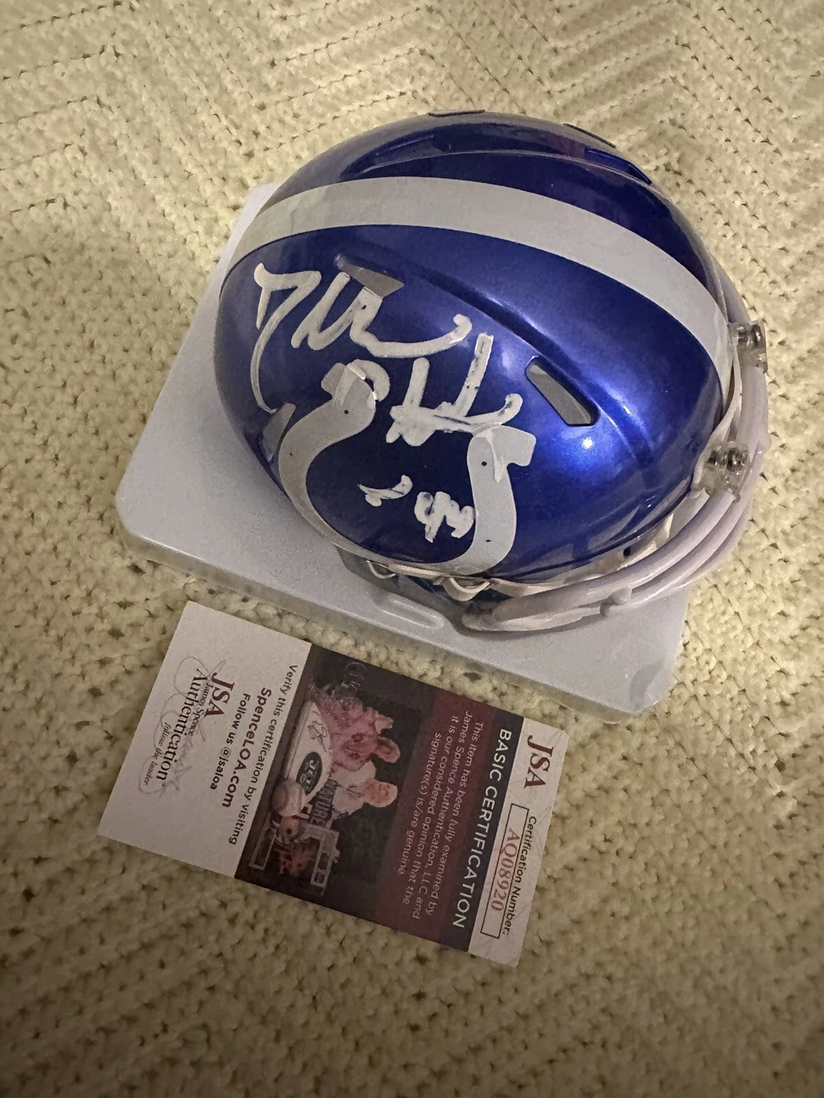 Dallas Clark Signed Indianapolis Colts Flash Mini Helmet JSA Authentication COA