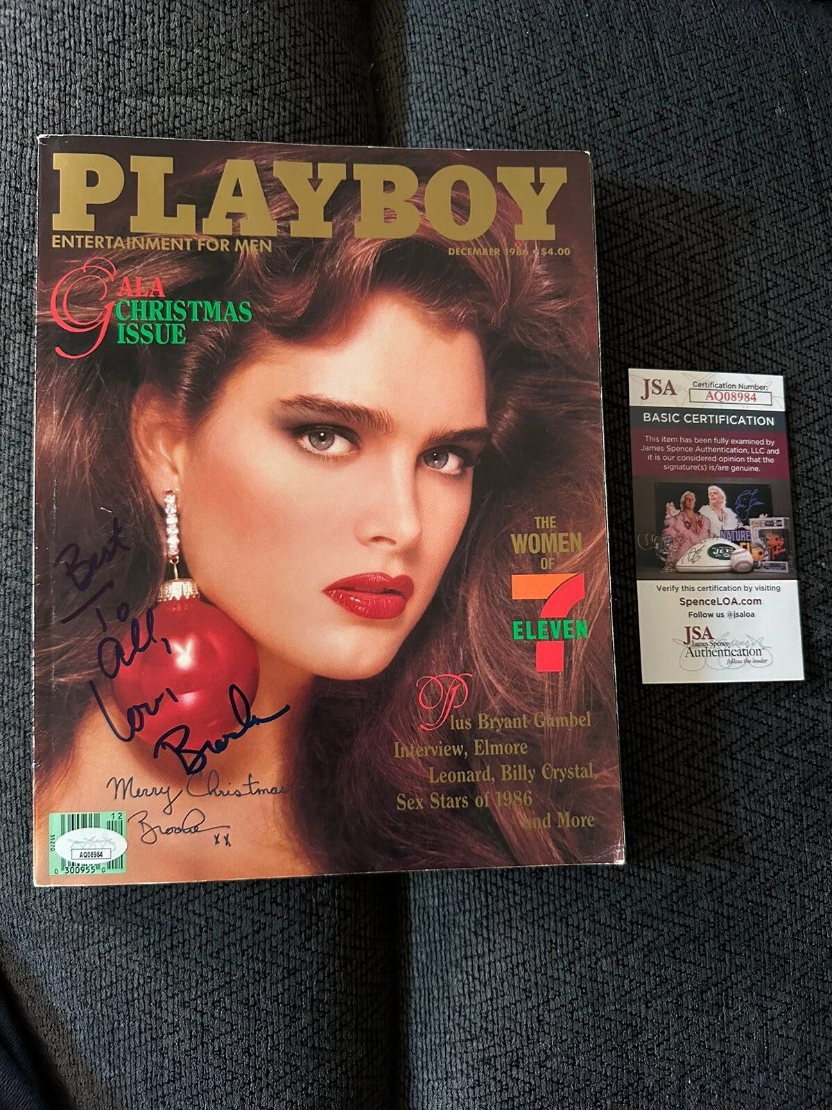 Brooke Shields Playboy Magazine Signed JSA Authenticated COA Cover December 1986