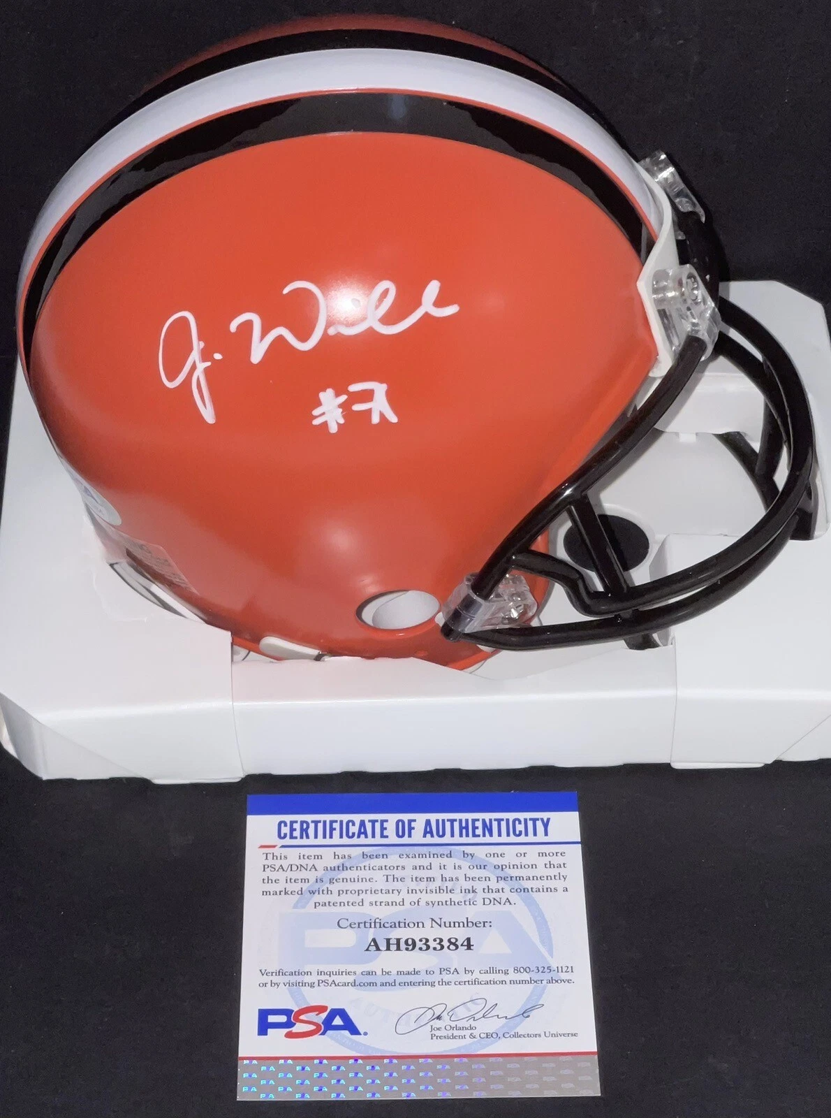 Jedrick Wills Signed Autographed Cleveland Browns Mini Helmet #1 Pick Psa/Dna