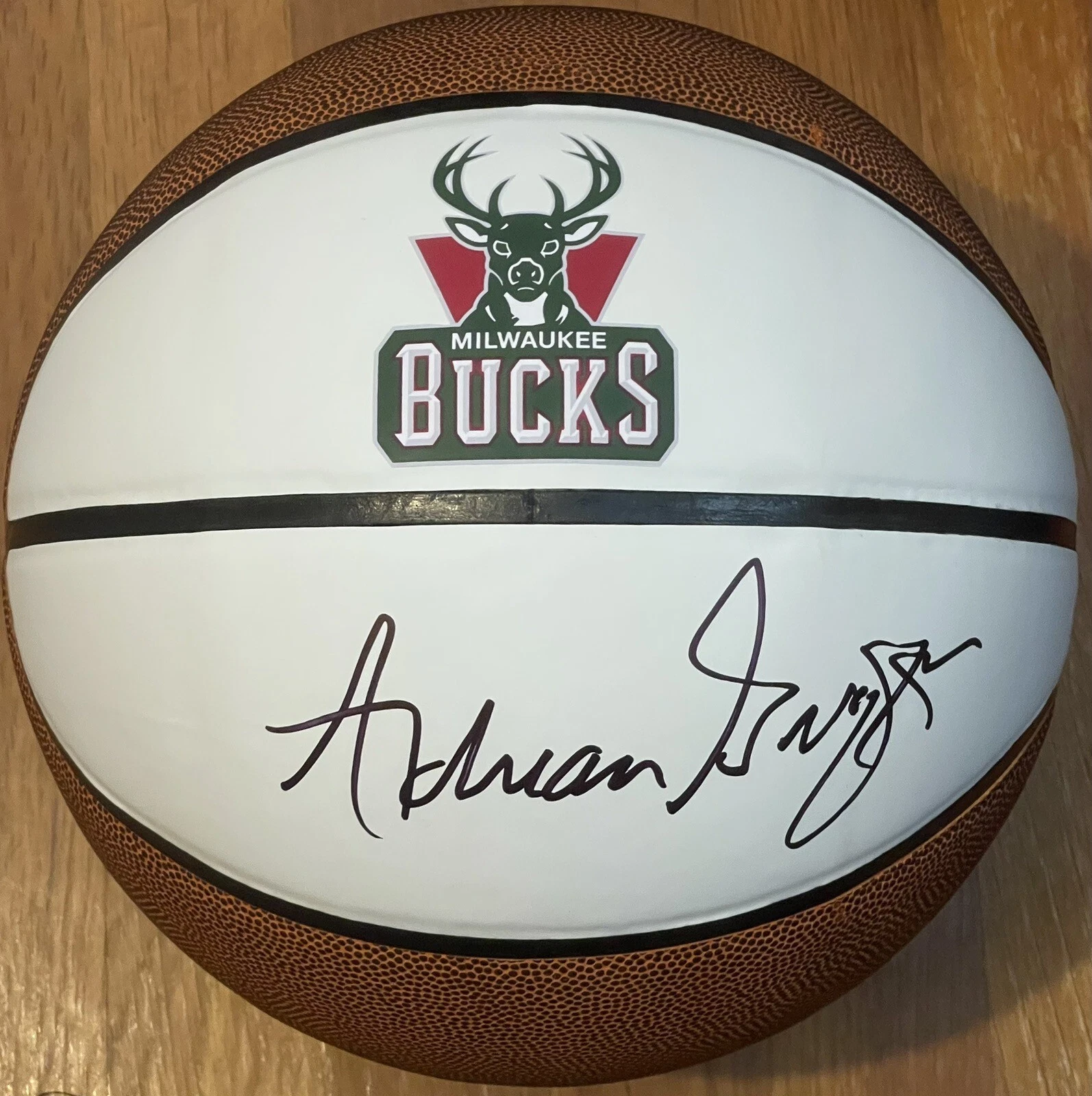 Adrian Griffin Signed Autographed Milwaukee Bucks Logo Basketball JSA COA