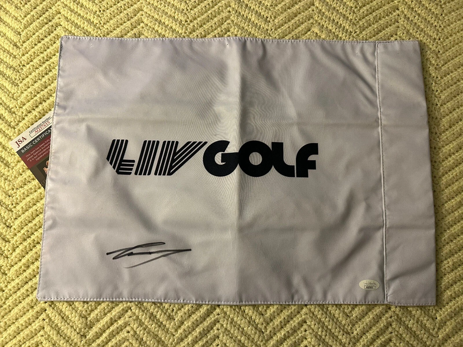 Greg Norman SIGNED LIV Golf Flag JSA Authenticated COA Saudi Tour