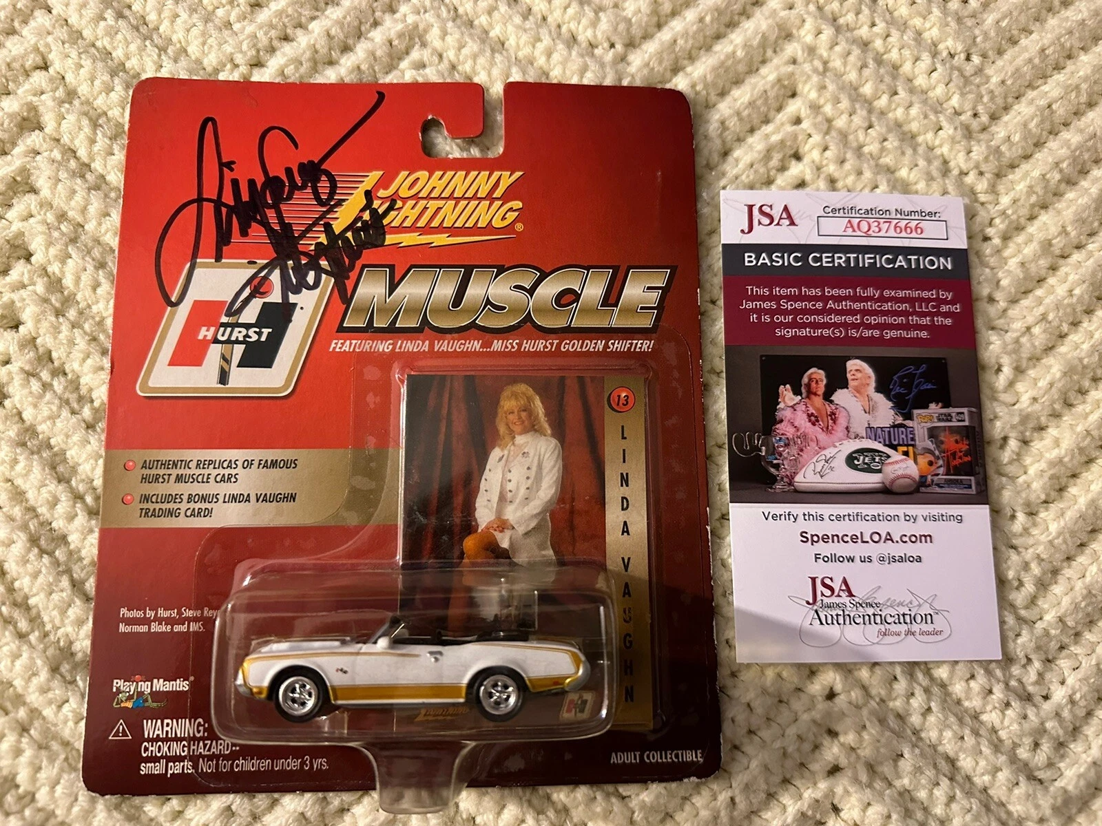 Linda Vaughn Signed 1:64 Diecast JSA Authenticated COA Miss Hurst Shifter