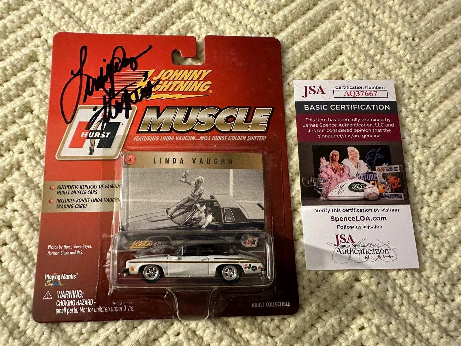 Linda Vaughn Signed 1:64 Diecast JSA Authenticated COA Miss Hurst Shifter