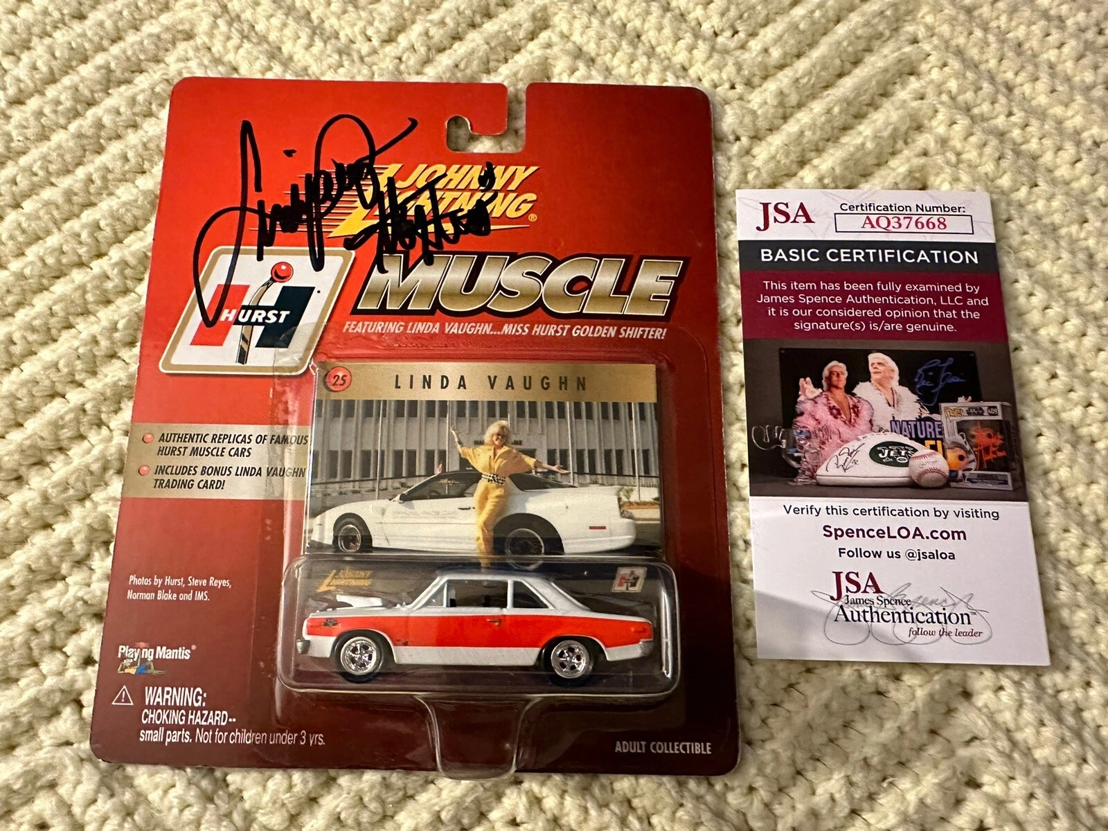 Linda Vaughn Signed 1:64 Diecast JSA Authenticated COA Miss Hurst Shifter