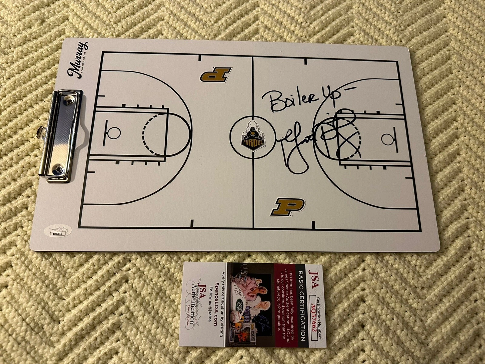 Coach Matt Painter Signed Clip Board JSA Authentication COA Purdue Autographed