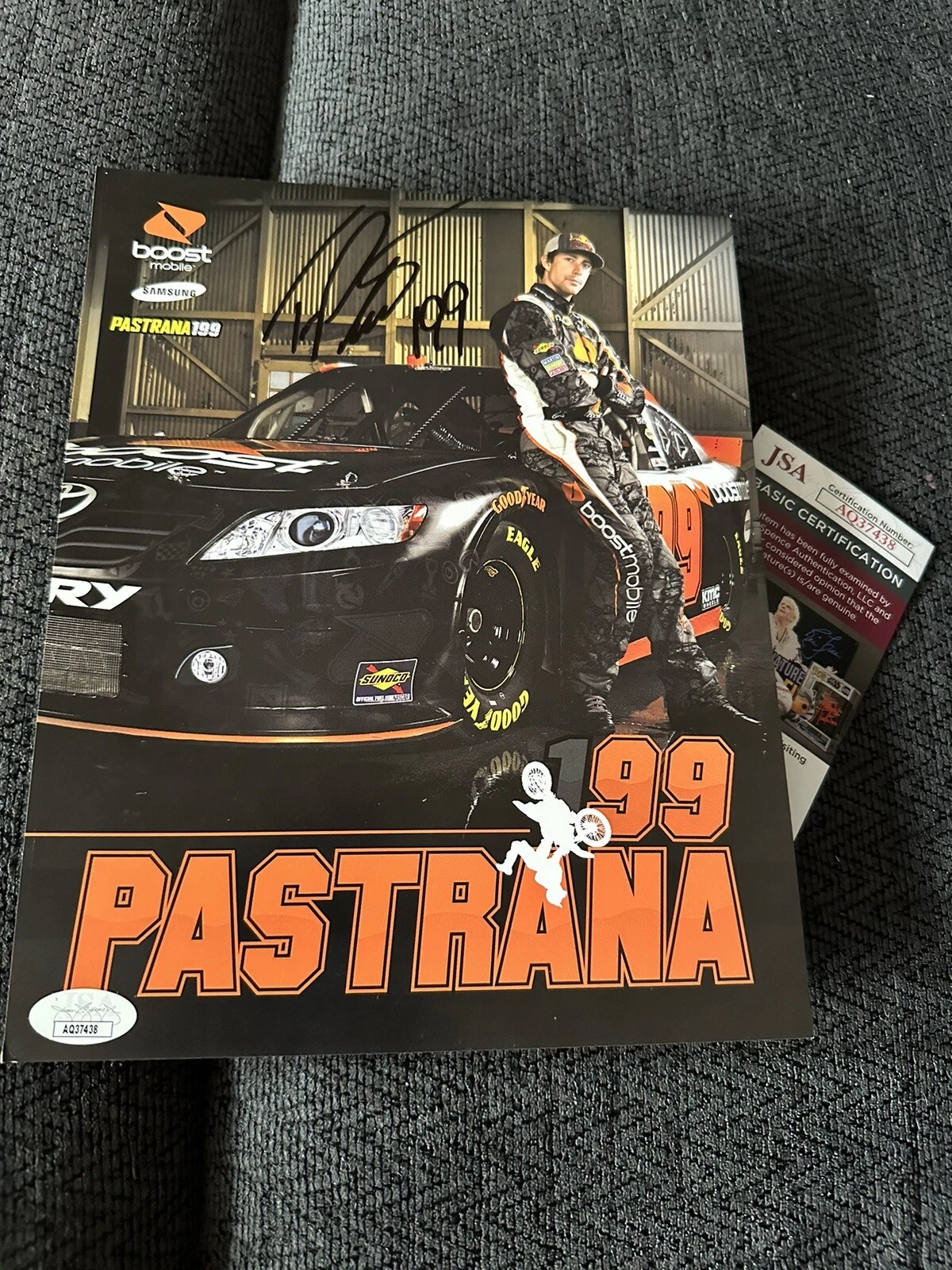 Travis Pastrana Signed 2012 NASCAR Promo hero Card JSA Authentication COA Rookie