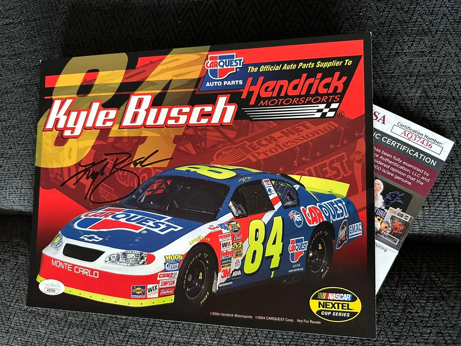 Kyle Busch Signed 2004 NASCAR Cup Promo hero Card JSA Authentication COA Rookie