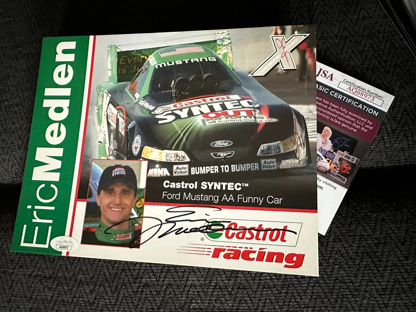 Eric Medlen Signed 2004 NHRA Promo hero Card JSA Authentication COA Deceased