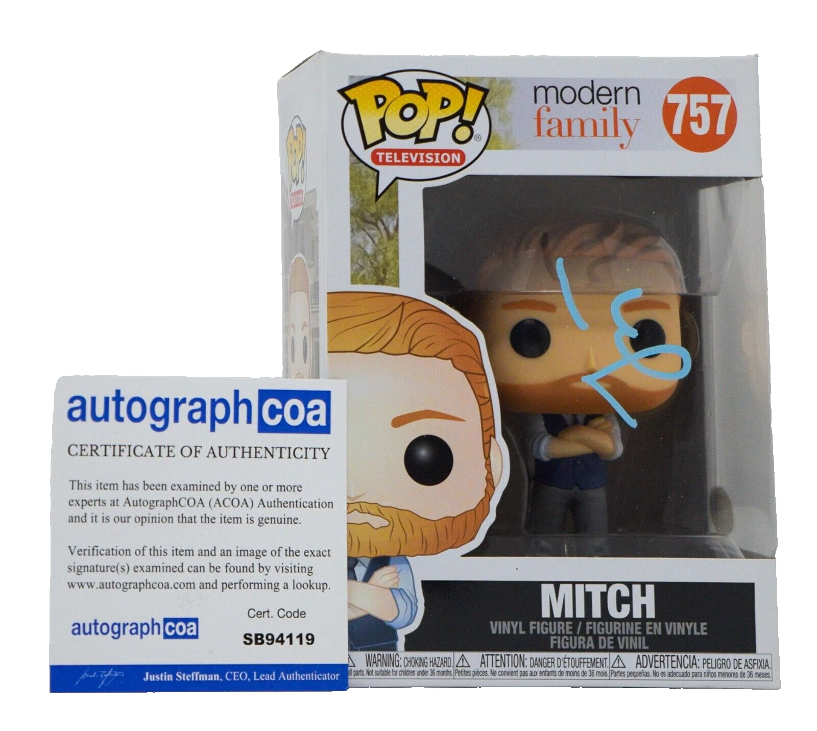 Jesse Tyler Ferguson Signed Funko Pop Modern Family Mitch 757 Autograph ACOA COA