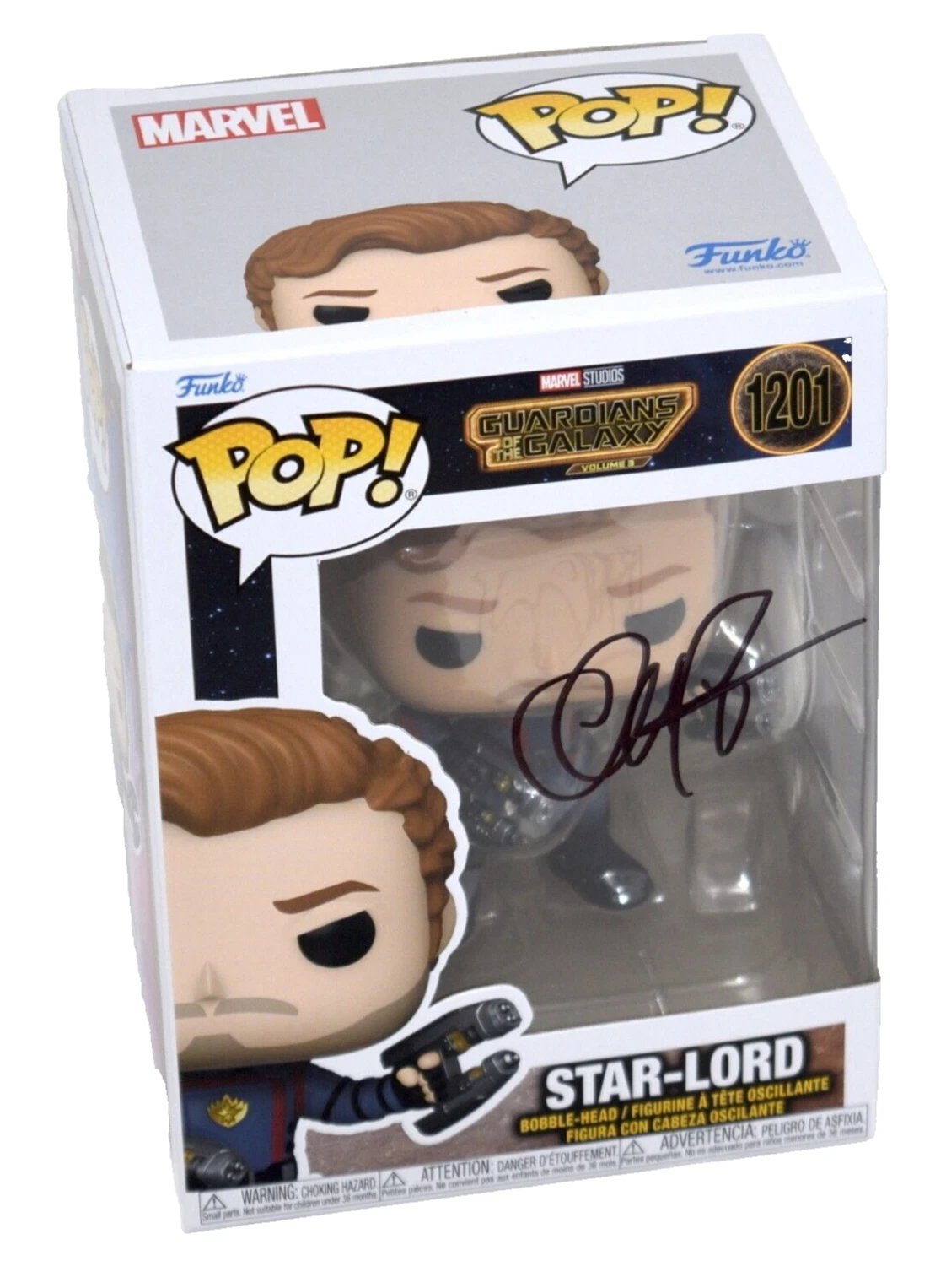 Chris Pratt Signed Funko Pop Star-Lord Guardians of The Galaxy Autograph BAS COA