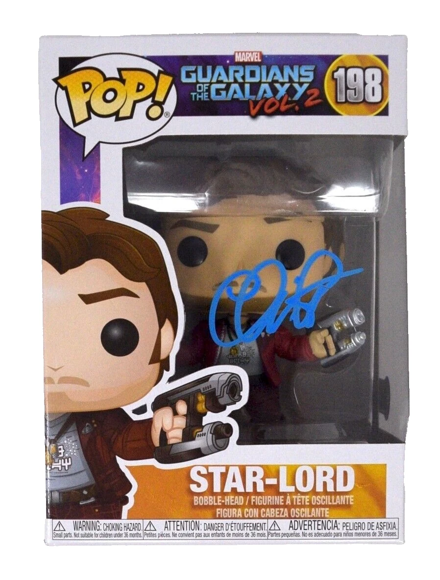 Chris Pratt Signed Funko Pop Star-Lord Guardians of The Galaxy 2 198 Beckett COA