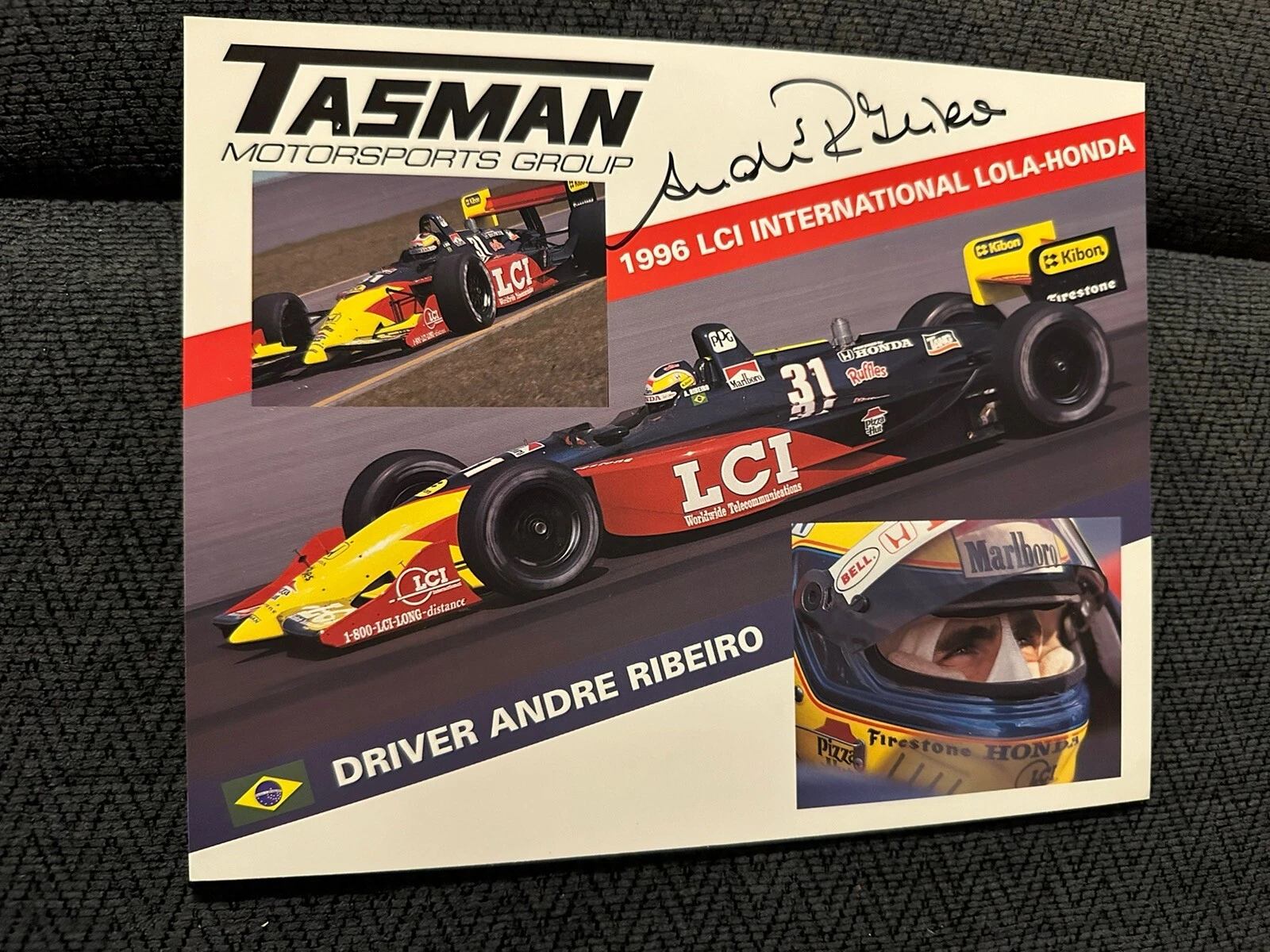 Andre Ribeiro Signed Indianapolis 500 Promo Hero Card Indy Champ Car CART 1996