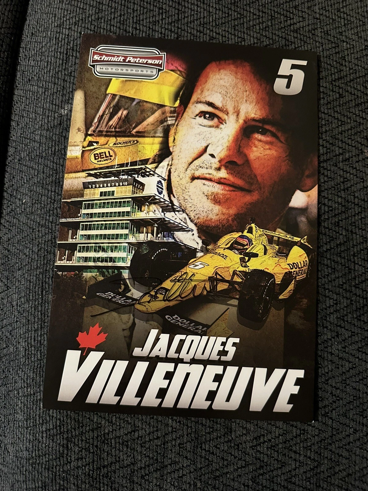 Jacques Villeneuve Signed Indianapolis 500 Promo Hero Card Indy Car 2014