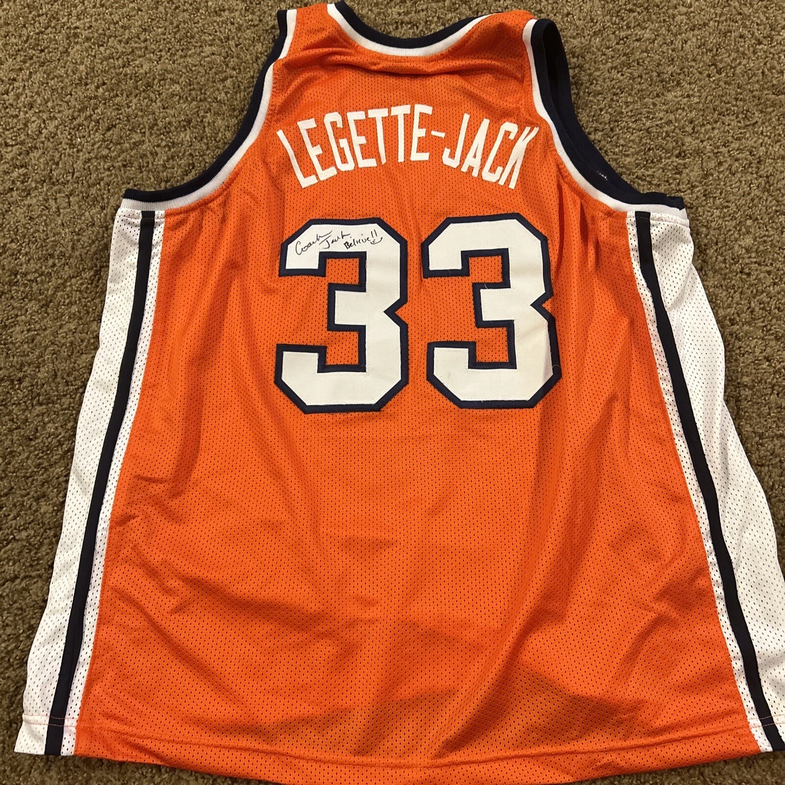 SYRACUSE ORANGE- FELISHA LEGETTE JACK SIGNED AUTOGRAPJ JERSEY COA CUSE WOMENS