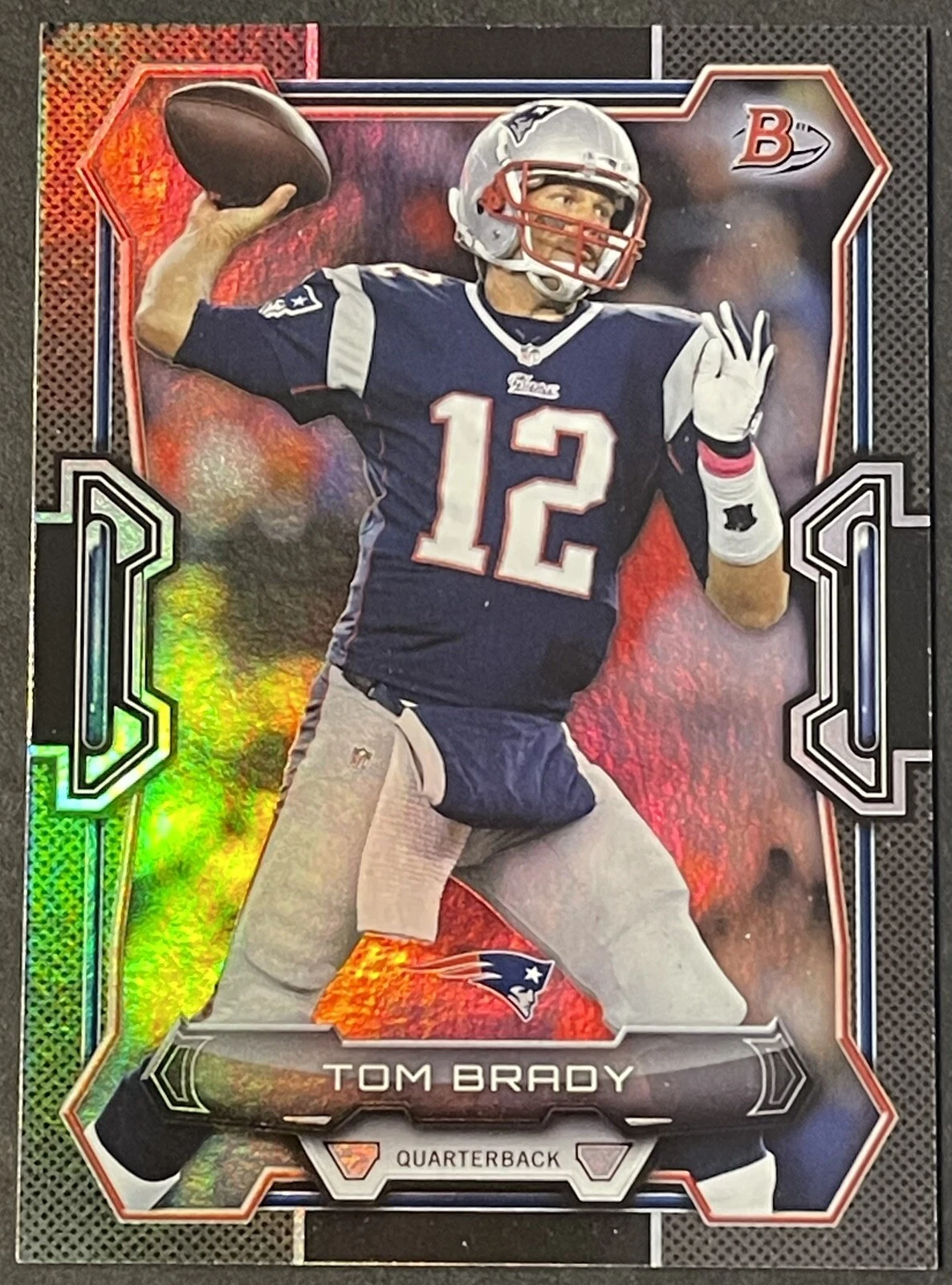2015 Bowman Rainbow Foil Black Tom Brady #70 Parallel Patriots