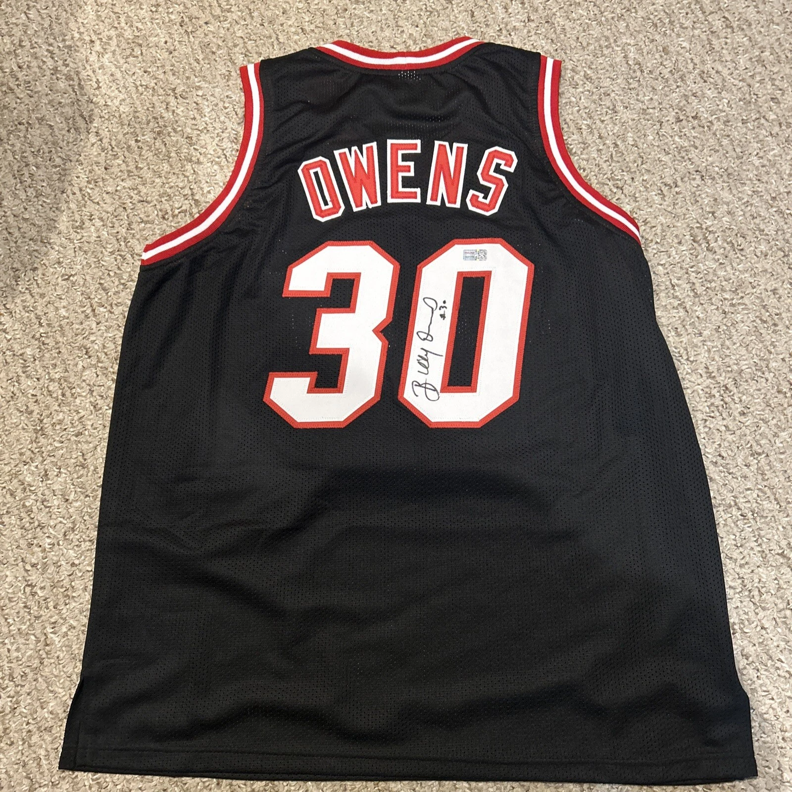 MIAMI HEAT- BILLY OWENS SIGNED AUTOGRAPH JERSEY TRISTAR COA SYRACUSE