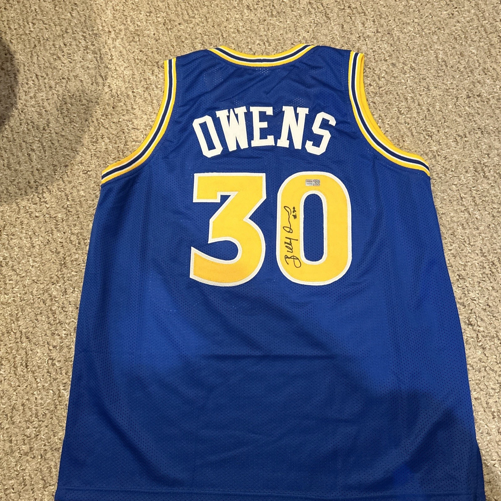 GOLDEN STATE WARRIORS- BILLY OWENS SIGNED AUTOGRAPH JERSEY TRISTAR COA SYRACUSE