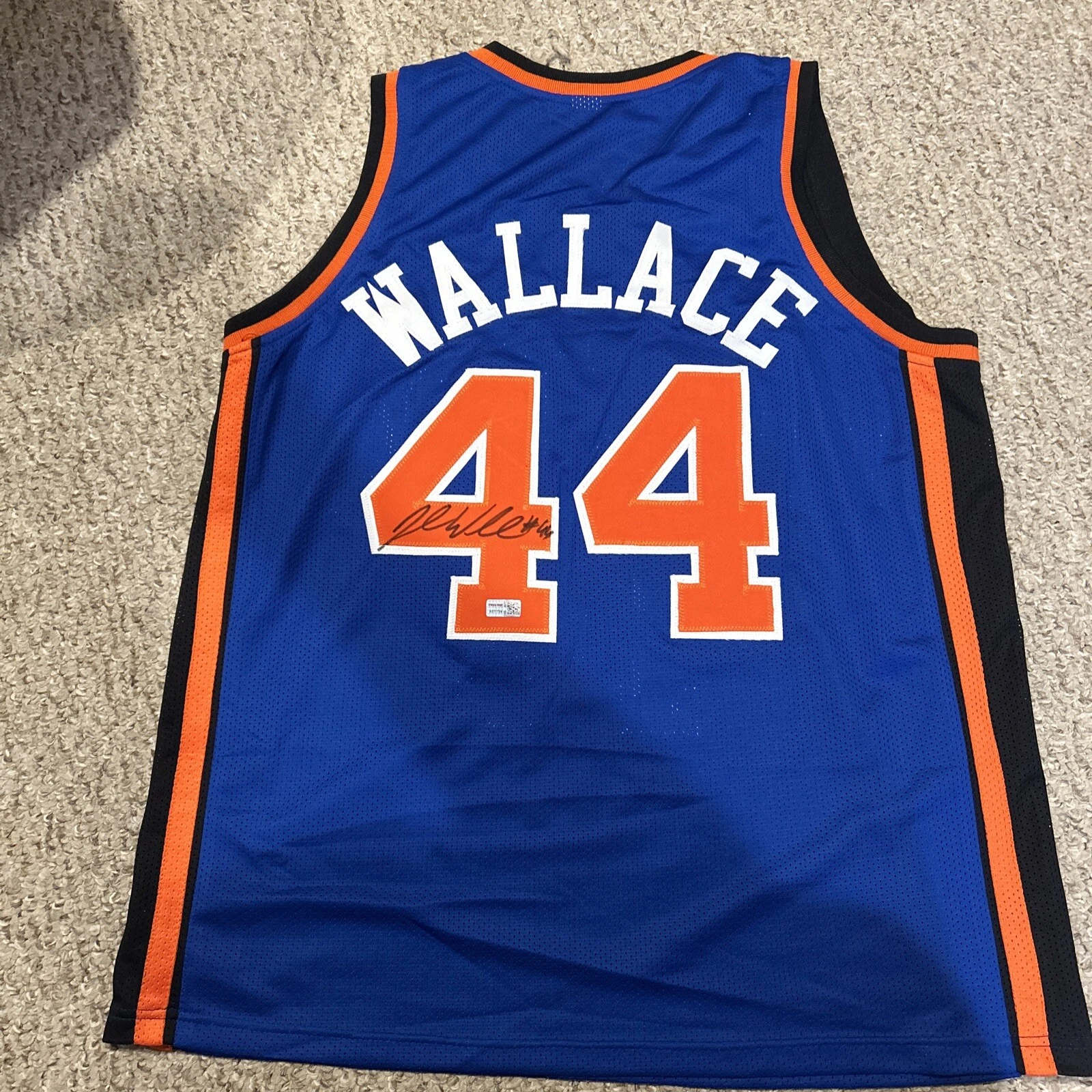 NEW YORK KNICKS- JOHN WALLACE SIGNED AUTOGRAPH JERSEY TRISTAR COA SYRACUSE